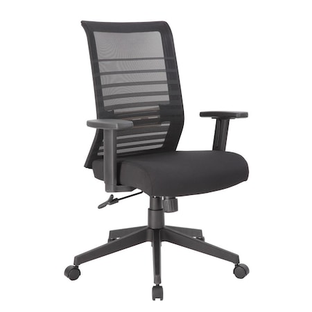 Officesource Interchangeable Collection Gray Mesh High Back Task Chair with Black Base 656MBFBK